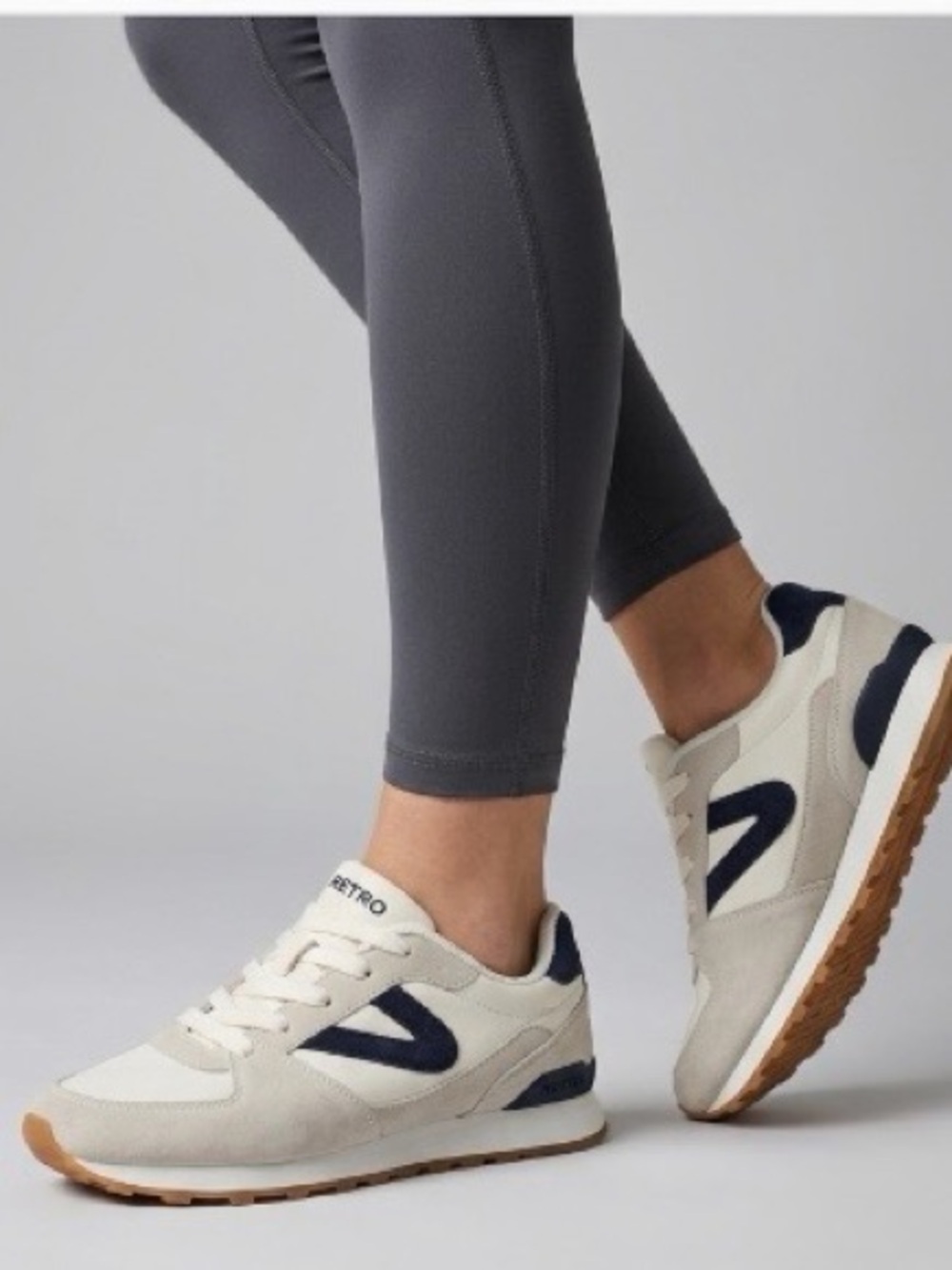 Tretorn Lillian White Navy Retro Comfort Sneakers Sz 9 Women